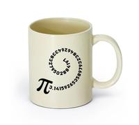 DEBINGY ceramica Tazza da caffè elegante 3.14 pi greco spirale numero irrazionale matematica banner matematico （11oz/320ml） per uomo e donna Giallo chiaro