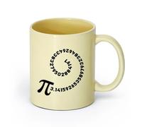 DEBINGY ceramica Tazza da caffè elegante 3.14 pi greco spirale numero irrazionale matematica banner matematico （11oz/320ml） per uomo e donna Beige
