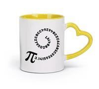 DEBINGY ceramica Tazza da caffè elegante 3.14 pi greco spirale numero irrazionale matematica banner matematico （11oz/320ml） per uomo e donna Giallo