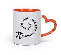 DEBINGY ceramica Tazza da caffè elegante 3.14 pi greco spirale numero irrazionale matematica banner matematico （11oz/320ml） per uomo e donna Arancione