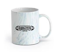 DEBINGY ceramica Tazza da caffè elegante Centro fitness, sala esercizi, studio di bodybuilding, logo del club （11oz/320ml） per espresso Blu marmo