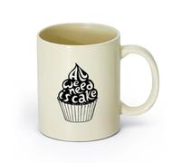 DEBINGY ceramica Tazza da caffè elegante Ciò di cui abbiamo bisogno è una torta, dei dolci, un bar, un fast food （11oz/320ml） Bar o regalo Giallo chiaro