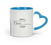 DEBINGY ceramica Tazza da caffè elegante Io posso ogni cosa in colui che mi fortifica Filippesi 4:13 （11oz/320ml） e bevande calde, espresso Blu