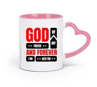 DEBINGY ceramica Tazza da caffè Il mio Dio è con te sempre e per sempre citazioni ispiratrici versetti della Bibbia cristiani （11oz/320ml） per espresso Rosa