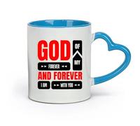 DEBINGY ceramica Tazza da caffè Il mio Dio è con te sempre e per sempre citazioni ispiratrici versetti della Bibbia cristiani （11oz/320ml） per espresso Blu