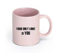 DEBINGY ceramica Tazza da caffè Il tuo unico limite sei tu stesso Citazioni motivazionali del centro fitness （11oz/320ml） per ufficio, casa Rosa