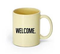 DEBINGY ceramica Tazza da caffè in ceramica Benvenuti al corridoio introduttivo. Saluto semplice. （11oz/320ml） per tè, cioccolata calda Beige