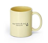 DEBINGY ceramica Tazza da caffè in ceramica La speranza ancora l'anima Versetto della Bibbia Ebrei 6:19 （11oz/320ml） Ottimo regalo per gli innamorati Beige