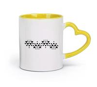 DEBINGY ceramica Tazza da caffè in ceramica Triangolo in stile bohémien, geometria sud-occidentale （11oz/320ml） per espresso, set da tè Giallo