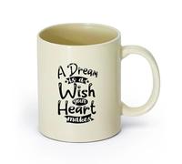 DEBINGY ceramica Tazza da caffè in ceramica un sogno è un desiderio espresso dal tuo cuore citazioni tipografiche （11oz/320ml） Ristorante, ufficio Giallo chiaro
