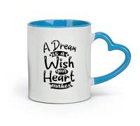 DEBINGY ceramica Tazza da caffè in ceramica un sogno è un desiderio espresso dal tuo cuore citazioni tipografiche （11oz/320ml） Ristorante, ufficio Blu