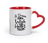 DEBINGY ceramica Tazza da caffè in ceramica un sogno è un desiderio espresso dal tuo cuore citazioni tipografiche （11oz/320ml） Ristorante, ufficio Rosso