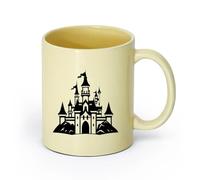 DEBINGY ceramica Tazza da caffè in ceramica una classica silhouette di un castello da favola perfetto （11oz/320ml） per espresso, set da tè Beige