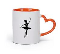 DEBINGY ceramica Tazza da caffè Modello per bambina di danza classica, scarpe da punta per la scuola di danza classica （11oz/320ml） per espresso Arancione