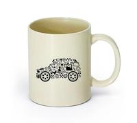 DEBINGY ceramica Tazza da caffè Officina auto, servizio auto, riparazione garage, sala giochi per ragazzi （11oz/320ml） per espresso, set da tè Giallo chiaro