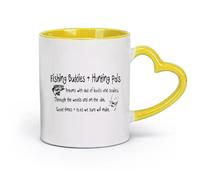 DEBINGY ceramica Tazza da tè Cartello con citazioni di compagni di pesca e caccia per la biblioteca dei bambini （11oz/320ml） per espresso Giallo