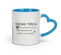 DEBINGY ceramica Tazza da tè Cartello con citazioni di compagni di pesca e caccia per la biblioteca dei bambini （11oz/320ml） per espresso Blu