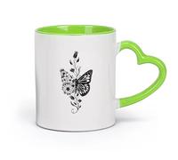 DEBINGY ceramica Tazza da tè e caffè alla moda Bellissimo Mandala a Farfalla Yoga Studio Boho Lotus Animal （11oz/320ml） per espresso, set da tè Verde