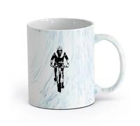 DEBINGY ceramica Tazza da tè e caffè alla moda Bicicletta Ciclista Ciclismo Sport Sport estremi Bici Unico （11oz/320ml） Ottimo regalo per gli innamorati Blu marmo