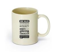 DEBINGY ceramica Tazza da tè e caffè alla moda Citazioni sui valori fondamentali della sala riunioni aziendale （11oz/320ml） per ufficio, casa Giallo chiaro