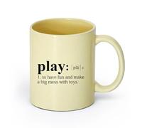 DEBINGY ceramica Tazza da tè e caffè alla moda Citazioni sulle parole del giocatore, dizionario della sala giochi （11oz/320ml） Ristorante, ufficio Beige