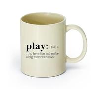 DEBINGY ceramica Tazza da tè e caffè alla moda Citazioni sulle parole del giocatore, dizionario della sala giochi （11oz/320ml） Ristorante, ufficio Giallo chiaro