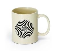 DEBINGY ceramica Tazza da tè e caffè alla moda Concetto astratto Illusione ottica Effetto visivo Geometria （11oz/320ml） per Tè, caffè e bevande calde Giallo chiaro