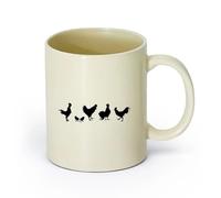 DEBINGY ceramica Tazza da tè e caffè alla moda Cucina degli animali da fattoria del gallo e del pollo （11oz/320ml） Ottimo regalo per gli innamorati Giallo chiaro
