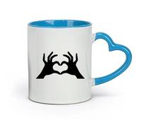 DEBINGY ceramica Tazza da tè e caffè alla moda Motivo divertente a forma di cuore per la cameretta dei bambini （11oz/320ml） per espresso Blu