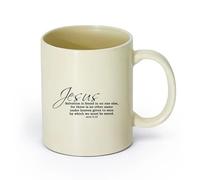 DEBINGY ceramica Tazza da tè e caffè alla moda Versetto della Bibbia cristiana Atti 4:12 Gesù salva gli altri （11oz/320ml） per espresso Giallo chiaro