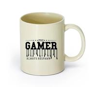 DEBINGY ceramica Tazza da tè in ceramica Ragazzo giocatore sempre rinato Videogioco Computer Garage （11oz/320ml） per tè, cioccolata calda Giallo chiaro