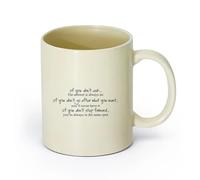 DEBINGY ceramica Tazza da tè in ceramica Se non chiedi la risposta, non ci saranno mai citazioni ispiratrici （11oz/320ml） per uomo e donna Giallo chiaro