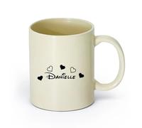 DEBINGY ceramica Tazza da tè latte in porcellana Cameretta a forma di cuore per bambine e bambini （11oz/320ml） Tazze da caffè in ceramica per casa o lavoro Giallo chiaro