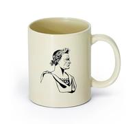 DEBINGY ceramica Tazza da tè latte in porcellana Caratteristiche dell'Impero Romano （11oz/320ml） Regalo divertente per amanti del caffè, migliori amici, colleghi e amici Giallo chiaro