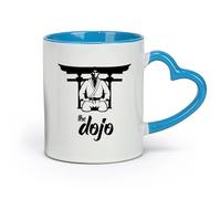DEBINGY ceramica Tazza da tè l'iscrizione sui combattenti di aikido e arti marziali è un geroglifico dell'aikido giapponese （11oz/320ml） per uomo e donna Blu
