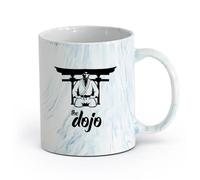 DEBINGY ceramica Tazza da tè l'iscrizione sui combattenti di aikido e arti marziali è un geroglifico dell'aikido giapponese （11oz/320ml） per uomo e donna Blu marmo