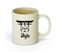 DEBINGY ceramica Tazza da tè l'iscrizione sui combattenti di aikido e arti marziali è un geroglifico dell'aikido giapponese （11oz/320ml） per uomo e donna Giallo chiaro