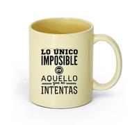 DEBINGY ceramica Tazza da tè Lo spagnolo è l'unica cosa impossibile che provi - Citazioni motivazionali sulla vita （11oz/320ml） Bar o regalo Beige