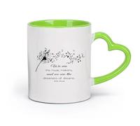 DEBINGY ceramica Tazza da tè Note e citazioni per gli amanti della musica di Dandelion Siamo creatori di musica （11oz/320ml） Bar o regalo Verde