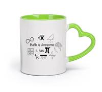 DEBINGY ceramica Tazza da tè o caffè originale Calcolatrice per la scuola che pensa in modo fantastico alla matematica （11oz/320ml） Bar o regalo Verde