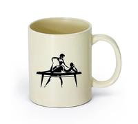 DEBINGY ceramica Tazza da tè o caffè originale Massaggi Spa Terapia Rilassamento Salute Bellezza Slaon （11oz/320ml） per Tè, caffè e bevande calde Giallo chiaro