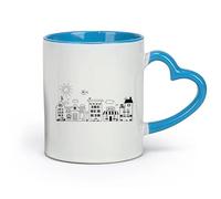 DEBINGY ceramica Tazza da tè o caffè originale Stanza dei bambini urbani Sala giochi Biblioteca scolastica Super （11oz/320ml） per casa e ufficio Blu