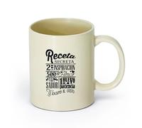 DEBINGY ceramica Tazza da tè Ricette Segrete Cucina Spagnola Ristorante Ricette di Cucina Chef Tile Kitchen （11oz/320ml） per uomo e donna Giallo chiaro