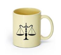 DEBINGY ceramica Tazza in ceramica Biblioteca dello studio legale sulla legislazione sulla scala giudiziaria （11oz/320ml） Ristorante, ufficio Beige