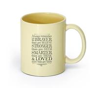 DEBINGY ceramica Tazza in ceramica originale Stanza dei bambini Ricorda sempre che sei più coraggioso （11oz/320ml） per espresso, set da tè Beige