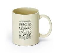 DEBINGY ceramica Tazza in ceramica originale Stanza dei bambini Ricorda sempre che sei più coraggioso （11oz/320ml） per espresso, set da tè Giallo chiaro