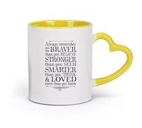 DEBINGY ceramica Tazza in ceramica originale Stanza dei bambini Ricorda sempre che sei più coraggioso （11oz/320ml） per espresso, set da tè Giallo