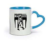 DEBINGY ceramica Tazza in ceramica per caffè, tè e cacao Calcio Ragazza Sport Adolescenza （11oz/320ml） Lavabile in lavastoviglie, adatto al microonde, per ufficio e casa Blu