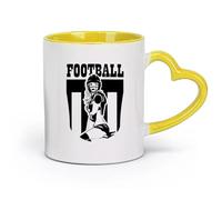 DEBINGY ceramica Tazza in ceramica per caffè, tè e cacao Calcio Ragazza Sport Adolescenza （11oz/320ml） Lavabile in lavastoviglie, adatto al microonde, per ufficio e casa Giallo