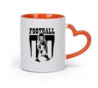 DEBINGY ceramica Tazza in ceramica per caffè, tè e cacao Calcio Ragazza Sport Adolescenza （11oz/320ml） Lavabile in lavastoviglie, adatto al microonde, per ufficio e casa Arancione
